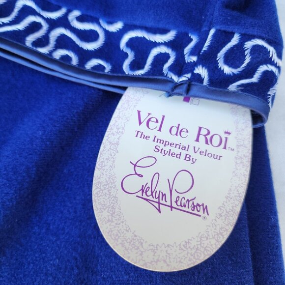 VTG USA Evelyn Pearson Dacran Blue Du Pont Caftan Robe Housecoat Women's Sz L - Picture 3 of 10